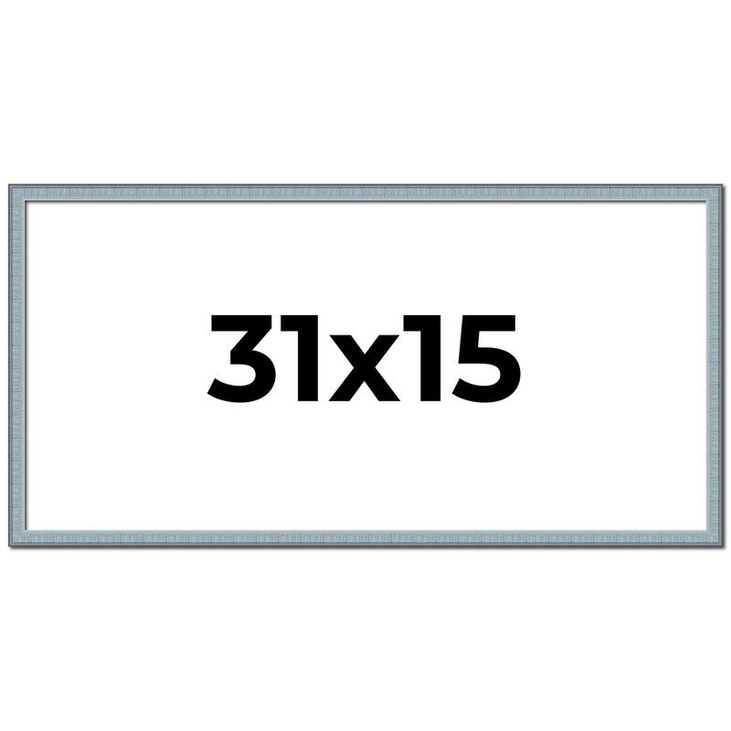 31x15 Frame Rustic Sky Blue Solid Wood Picture Frame | 0.75 Inch
