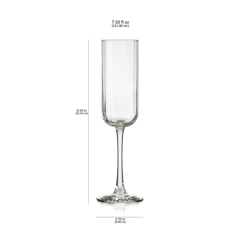 Libbey Paneled Champagne Flute Glasses, 7.5-ounce, Set of 4 - Set of 4