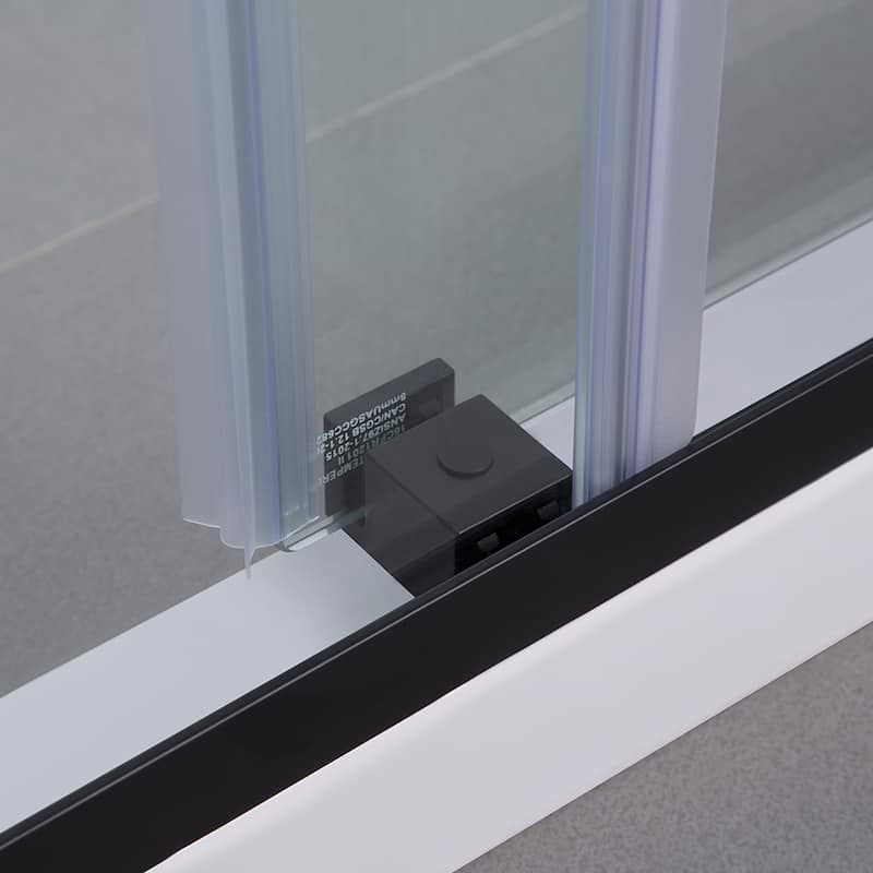 Spezia 60" W x 58" H Double Sliding Frameless Tub Door in Matt Black - 60" W x 58" H - 60" W x 58" H - Clear