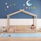 preview thumbnail 26 of 30, White Twin Size Wood House Bed Frame with Fence Natural - Twin