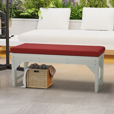 Polytrends Fading Free Foam Outdoor Patio Settee Bench Seat Cushion
