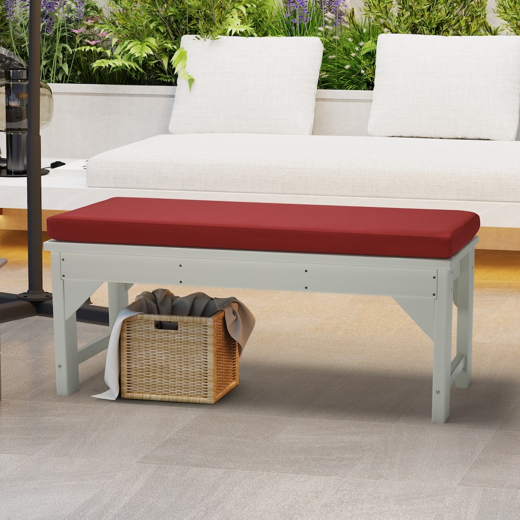 Fading Free Foam Outdoor Patio Settee Bench Seat Cushion