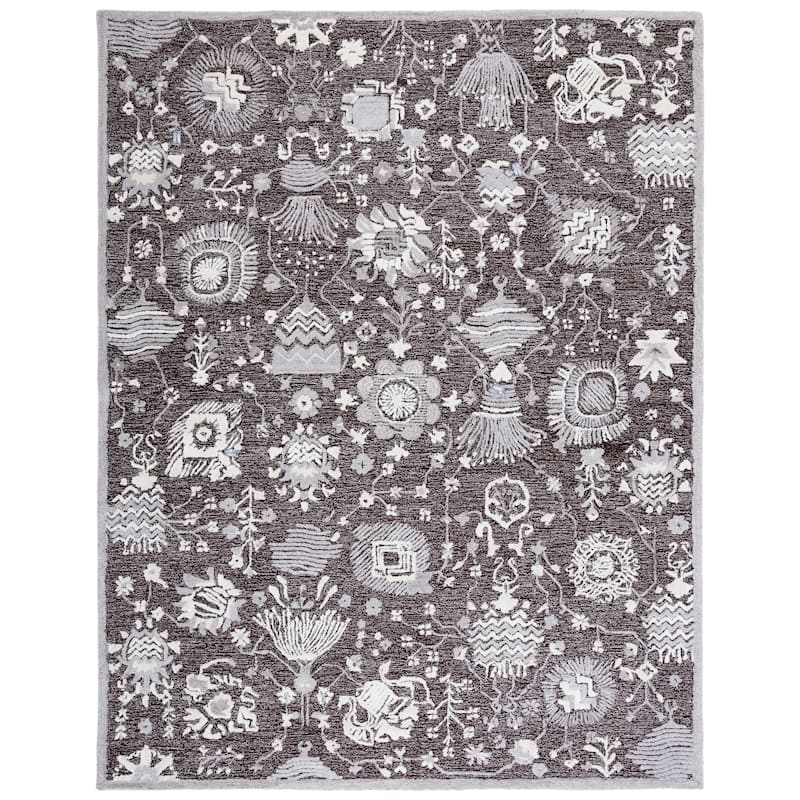 SAFAVIEH Handmade Glamour Adeliya Modern Viscose Rug - 9' x 12' - Dark Brown/Ivory