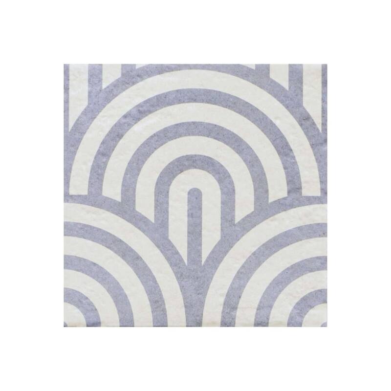 Verity Waves 8x8 Matte Porcelain Encaustic Tile - Floor, Wall, Backsplash