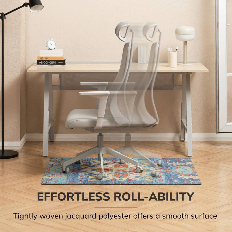 Jani 36"x48" Rug'd Chair Mat-Rug Style Office Chairmat for Carpet & Hard Floors| 0.5" Thick |Non-Slip, Foldable Desk Chair Mat