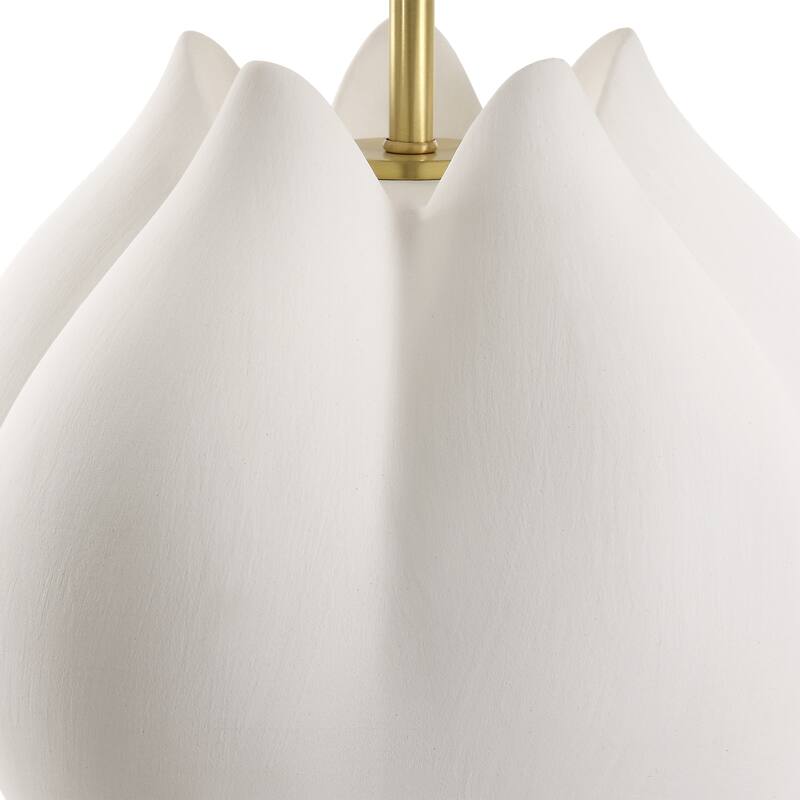Uttermost In Bloom White Table Lamp - 26"H, Shade 11"H x 18"Dia.