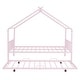 preview thumbnail 5 of 13, Metal Adorable House Full Size House Bed with Twin Size Trundle Bed,Kids and Baby