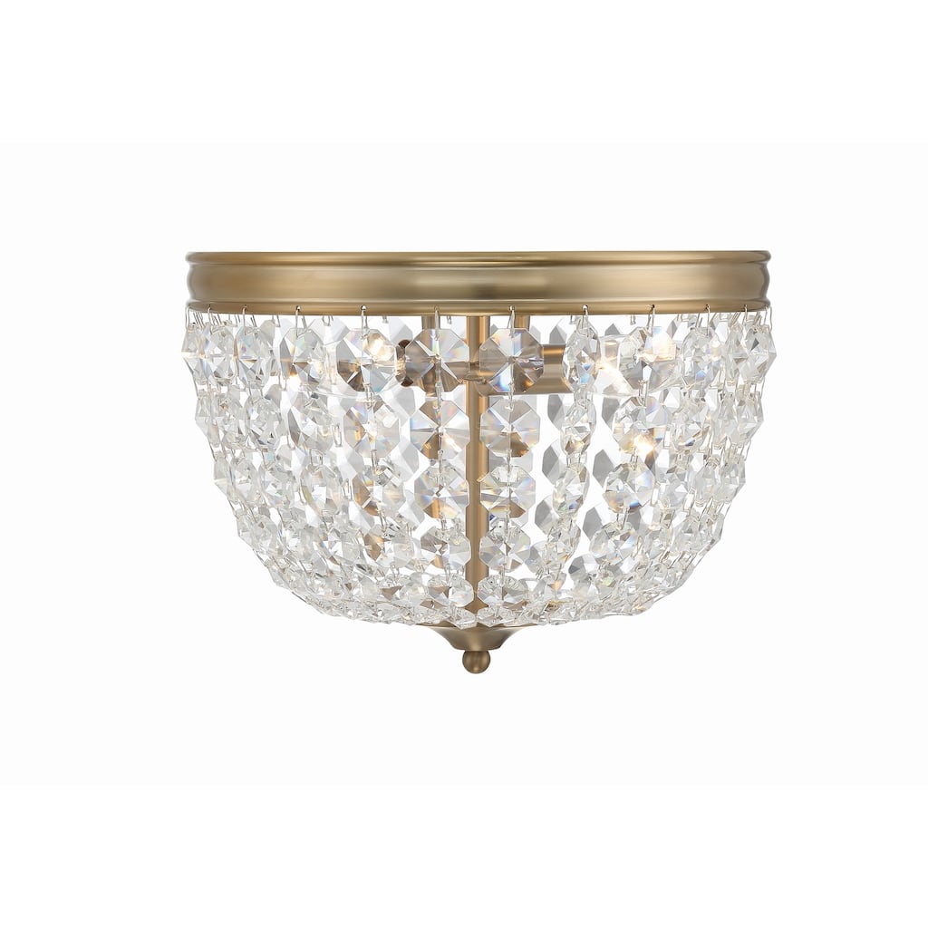 Nola 2 Light Vibrant Gold Ceiling Mount - 11.5"W x 8.5"H