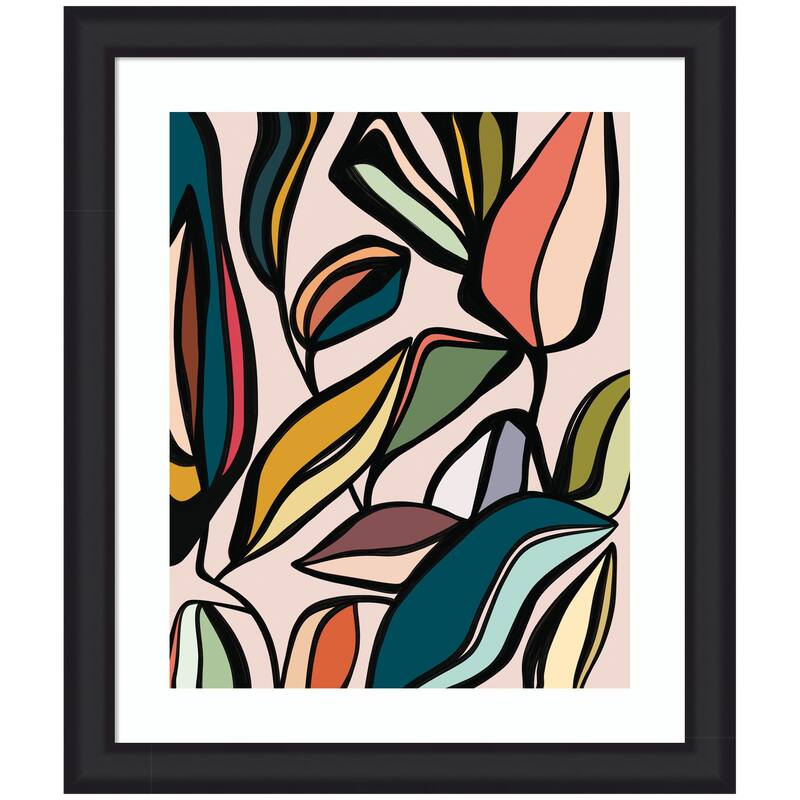 Kate and Laurel Fanciful Ficus Expansion by Alicia Bock Framed Wall Art Print - 23 x 27 - Black