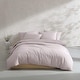 preview thumbnail 24 of 52, Calvin Klein Washed Percale Solid Cotton Duvet Cover Set Pink - King