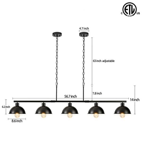ROYAL PEARL 39.37" LED Linear Pendant Light Fixtures, 36W Diable Pool Table Light, Odern 8 thumbnail image