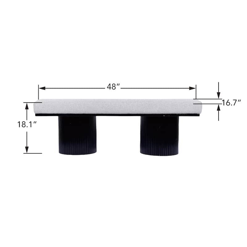 Upholstered Bench with Black Chunky Legs