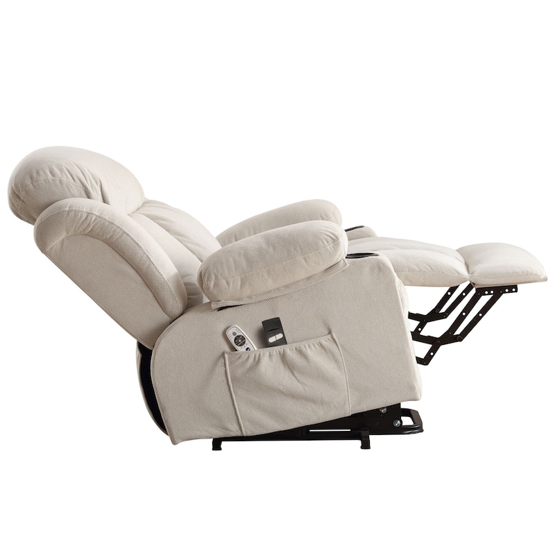 Electric Recliner Chair with Massage and Heat, USB Port, Cup Holders and Side Pockets, Adjustable Vibration Modes and Heating
