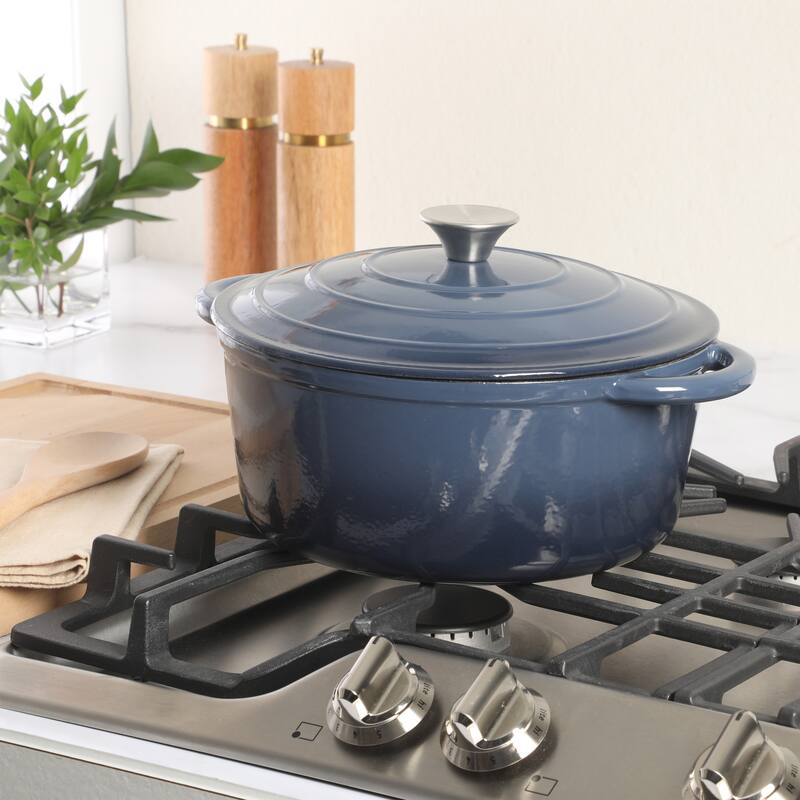 Gibson Home Enameled Cast Iron Dutch Oven Pot with Lid