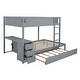 preview thumbnail 26 of 56, Full-Over-Full Bunk Bed With Twin size Trundle,Storage And Desk for Bedroom
