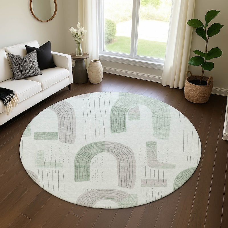 Premium Washable Super Soft Contemporary Mayfield Rug - Mint - 8' x 8'