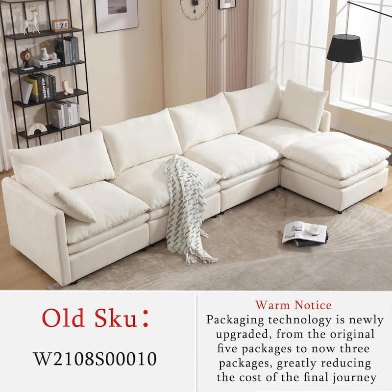 Modern U-shaped Sectional Sofa - Beige