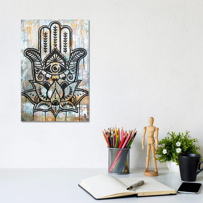 iCanvas "Hamsa Lotus" by Dean Russo Canvas Print - 12x8x0.75
