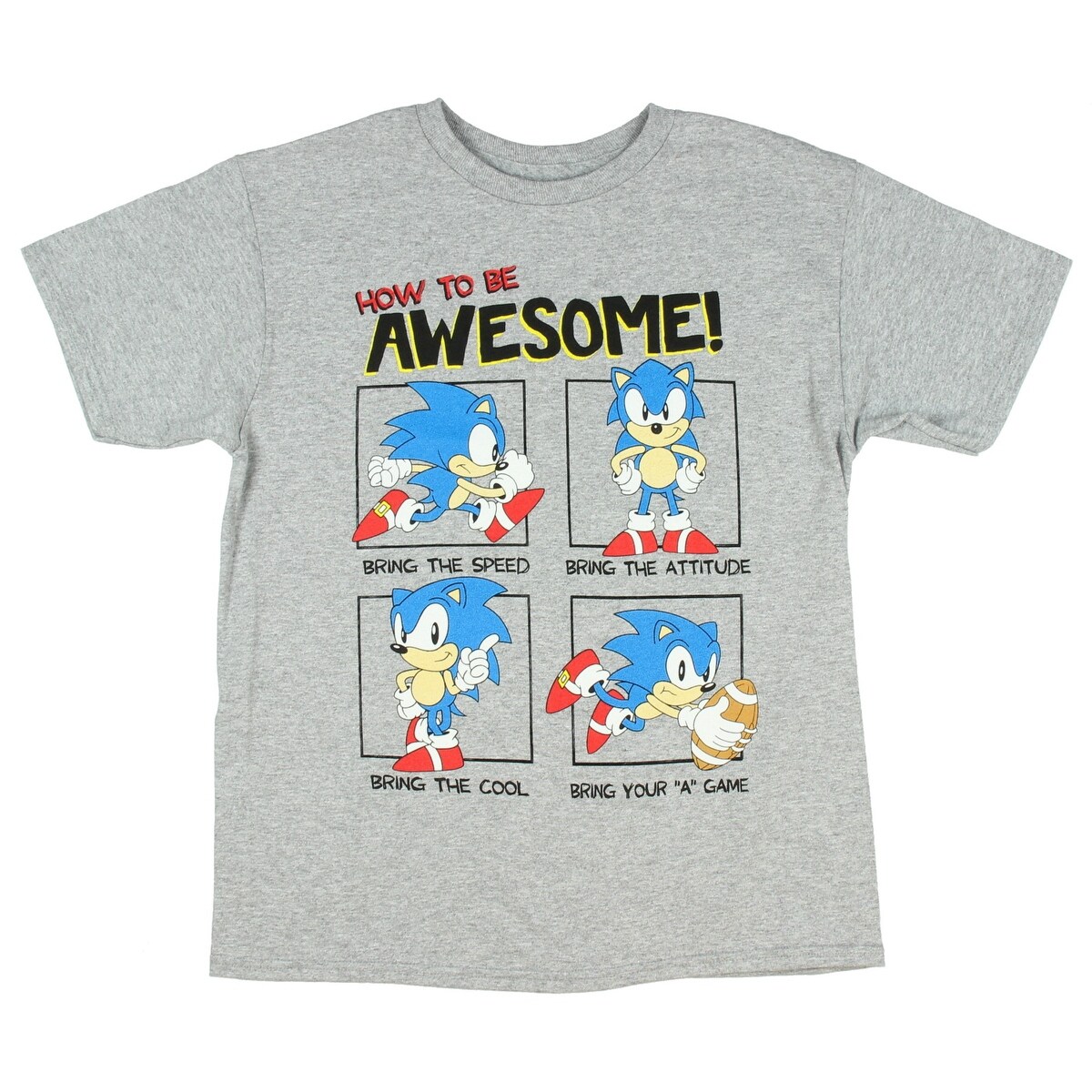Shop Sonic The Hedgehog How To Be Awesome Big Boys T Shirt