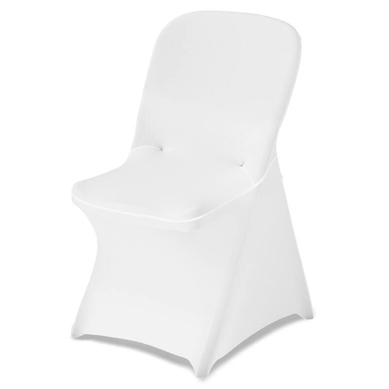 Stretch Chair Covers for Folding Chairs Polyester Spandex Elastic Slip On Wedding Party Event Decor - 18.11 x 19.69 x 33.86 in