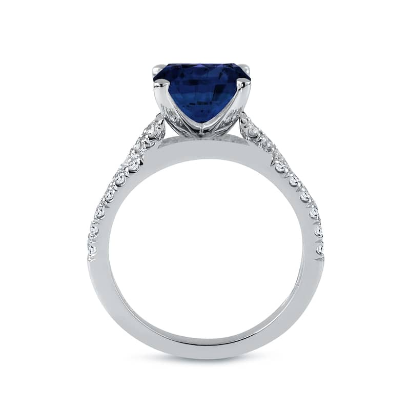 Auriya 14k Gold 1 3/4ct Blue Sapphire and Diamond Engagement Ring 1/2ctw (H-I, SI1-SI2)