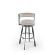 preview thumbnail 5 of 104, Amisco Browser Swivel Counter Stool Cream Faux Leather / Glossy Grey Metal