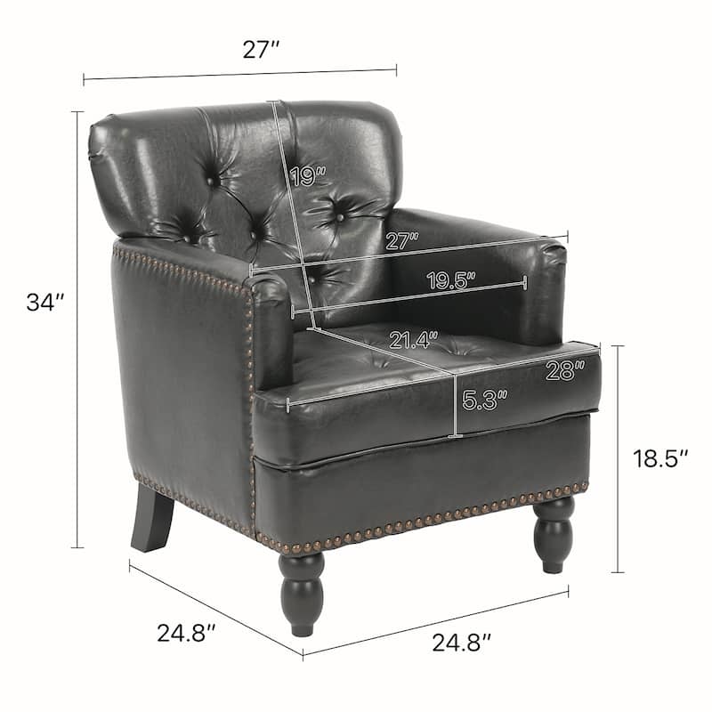 PU Accent Chair With Wood Legs