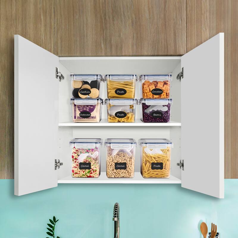 Sorbus Food Storage Containers with Air Tight, Four-Way Snap Lids - Pack of 5 - 8.5 x 6 x 6.5 in