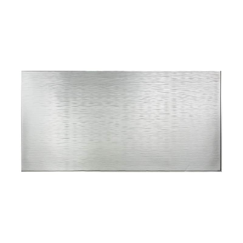 FASÄDE Ripple Horizontal 4-foot x 8-foot PVC Wall Panel in Brushed Aluminum - 4 x 8