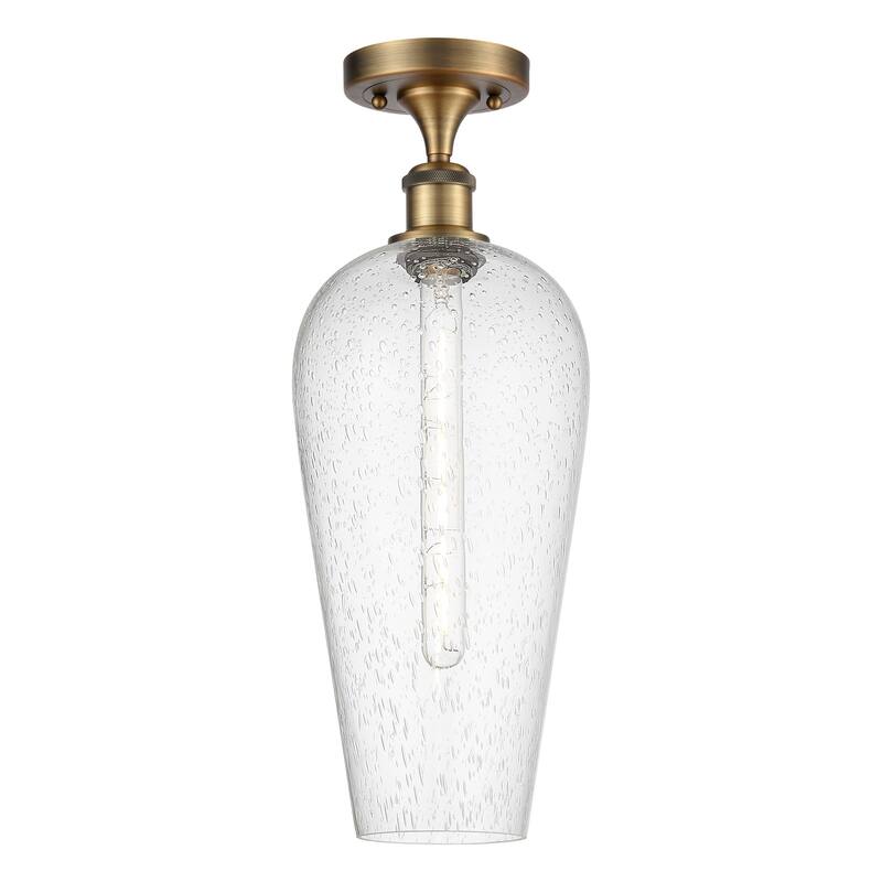 Innovations Lighting 516-1C-20-8 Chelsea Semi-Flush Chelsea 8" Wide - Brushed Brass / Seedy