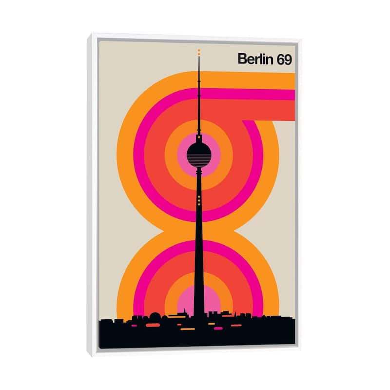 iCanvas "Berlin 69" by Bo Lundberg Framed Canvas Print - White - 48x32
