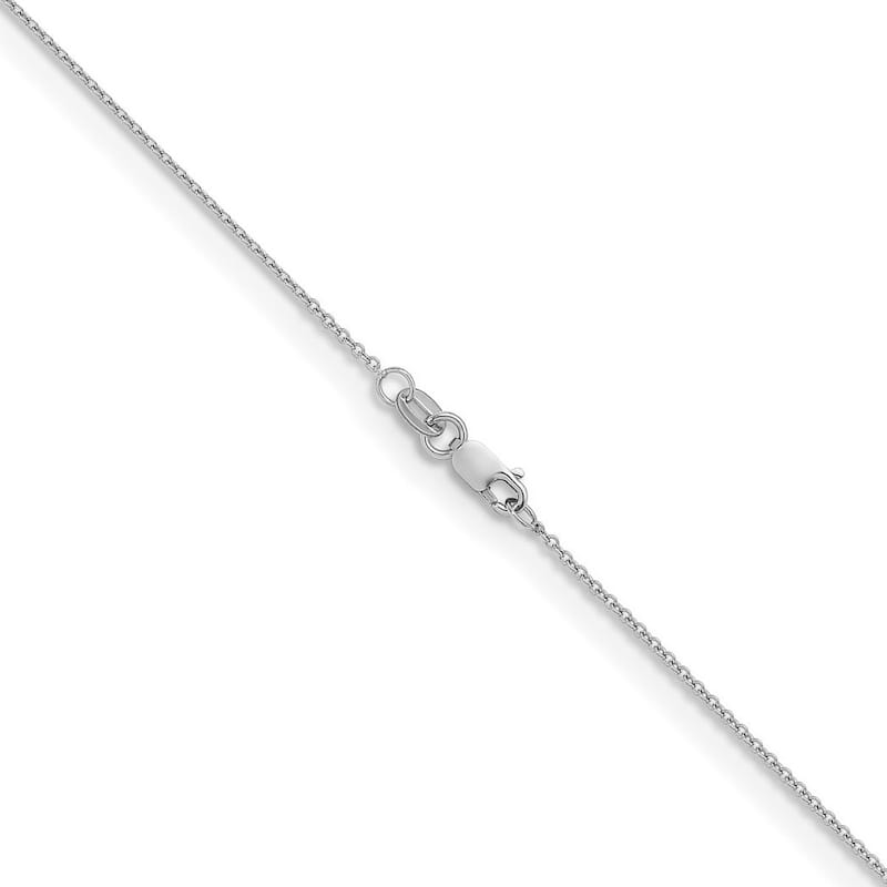 Curata Italian 14k White Gold 1.3mm Cable Chain Necklace For Women (Lobster)