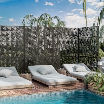Outdoor Privacy Screen Metal Privacy Screen Panel Free Standing - 72*47