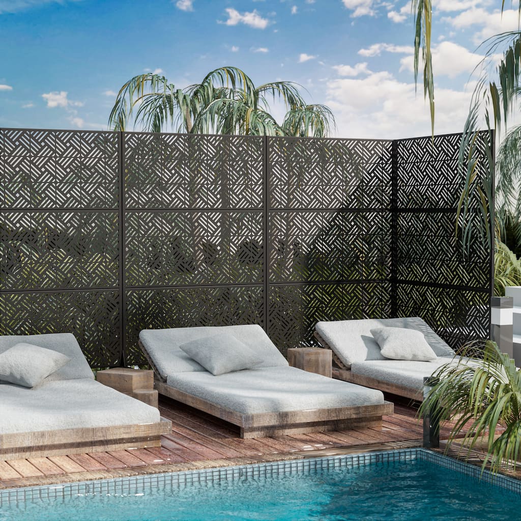Outdoor Privacy Screen Metal Privacy Screen Panel Free Standing - 72*47