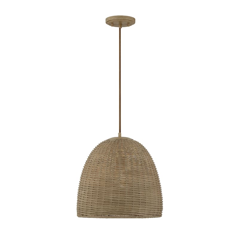 Trade Winds Lighting 1-Light Pendant Light In Natural Wicker