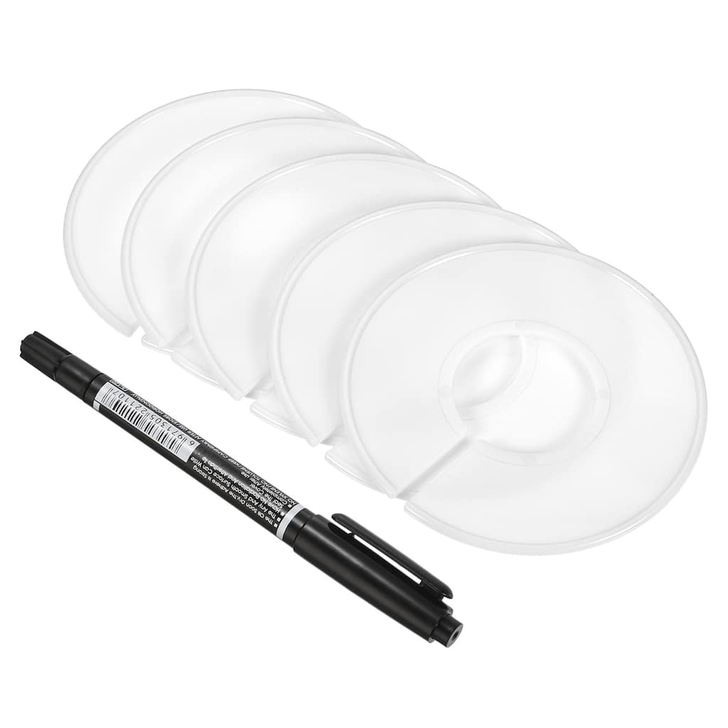 20 Pcs Clothes Dividers Blank Wardrobe Size Separator with Marker Pen - White