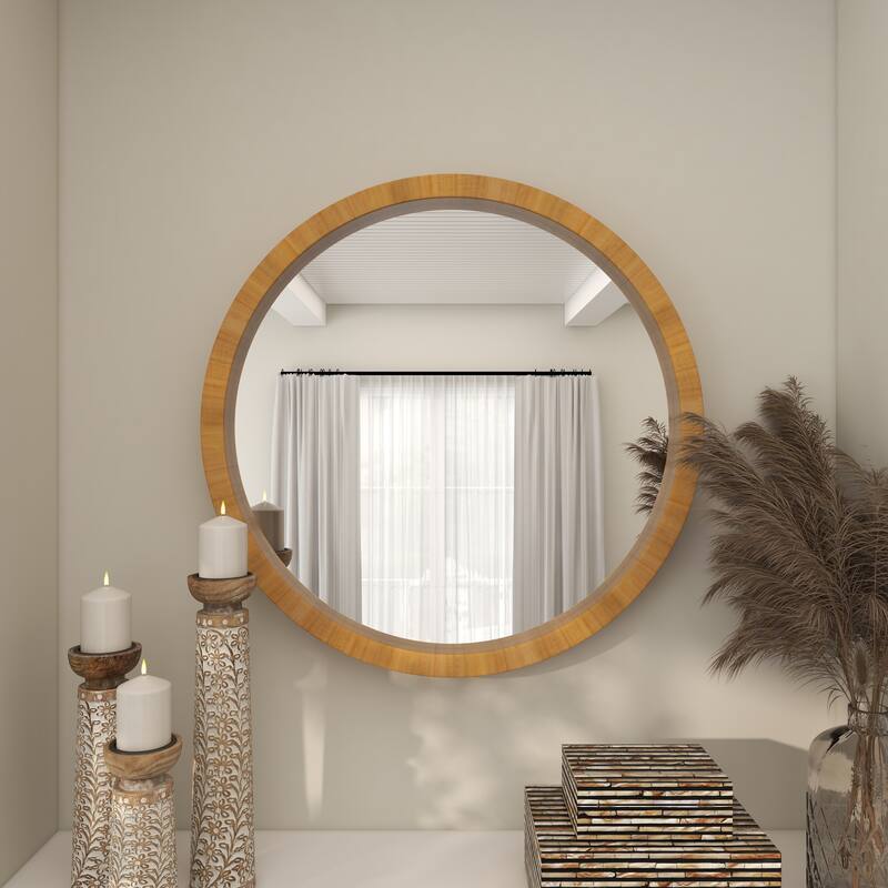 Brown Contemporary Wall Mirror