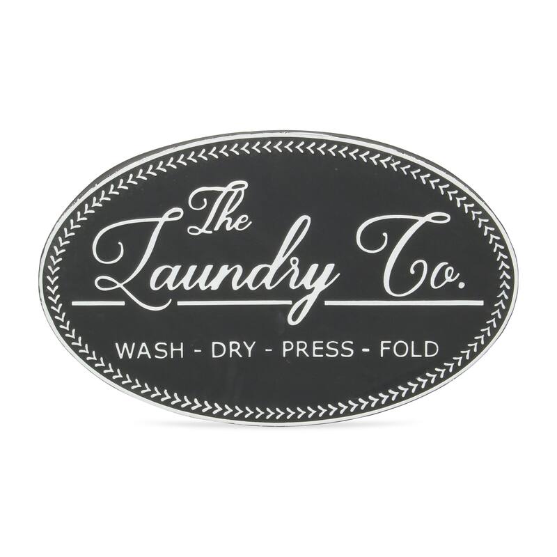 Calix Black Metal Laundry Co Wall Sign