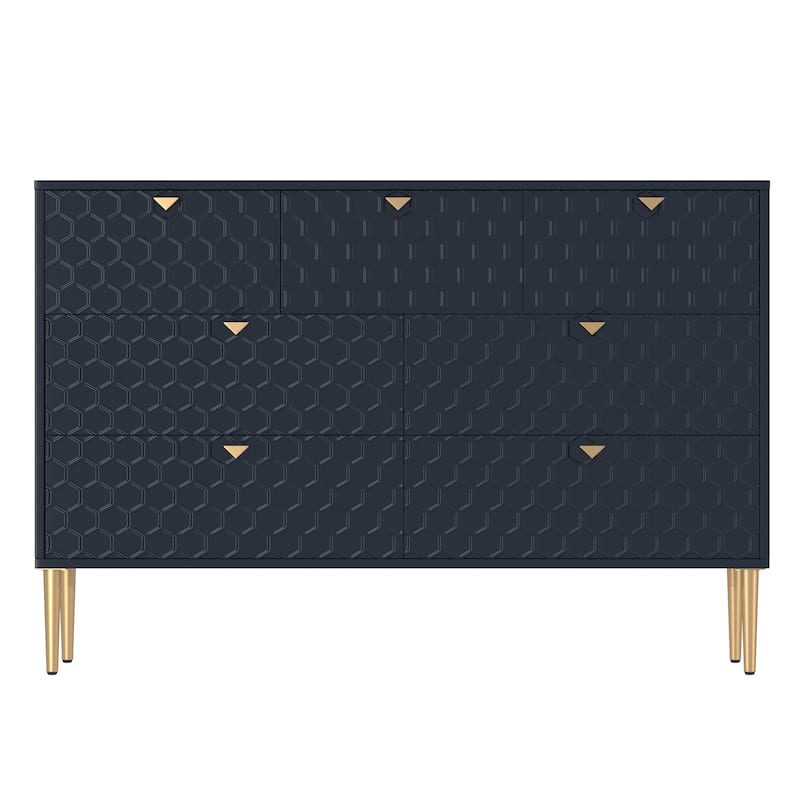 Modern Wood Freestanding Storage Accent Cabinet with 7 Drawers