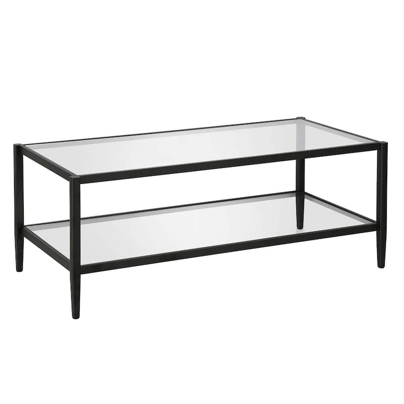Hera Rectangular Coffee Table - Blackened Bronze - 45" Wide