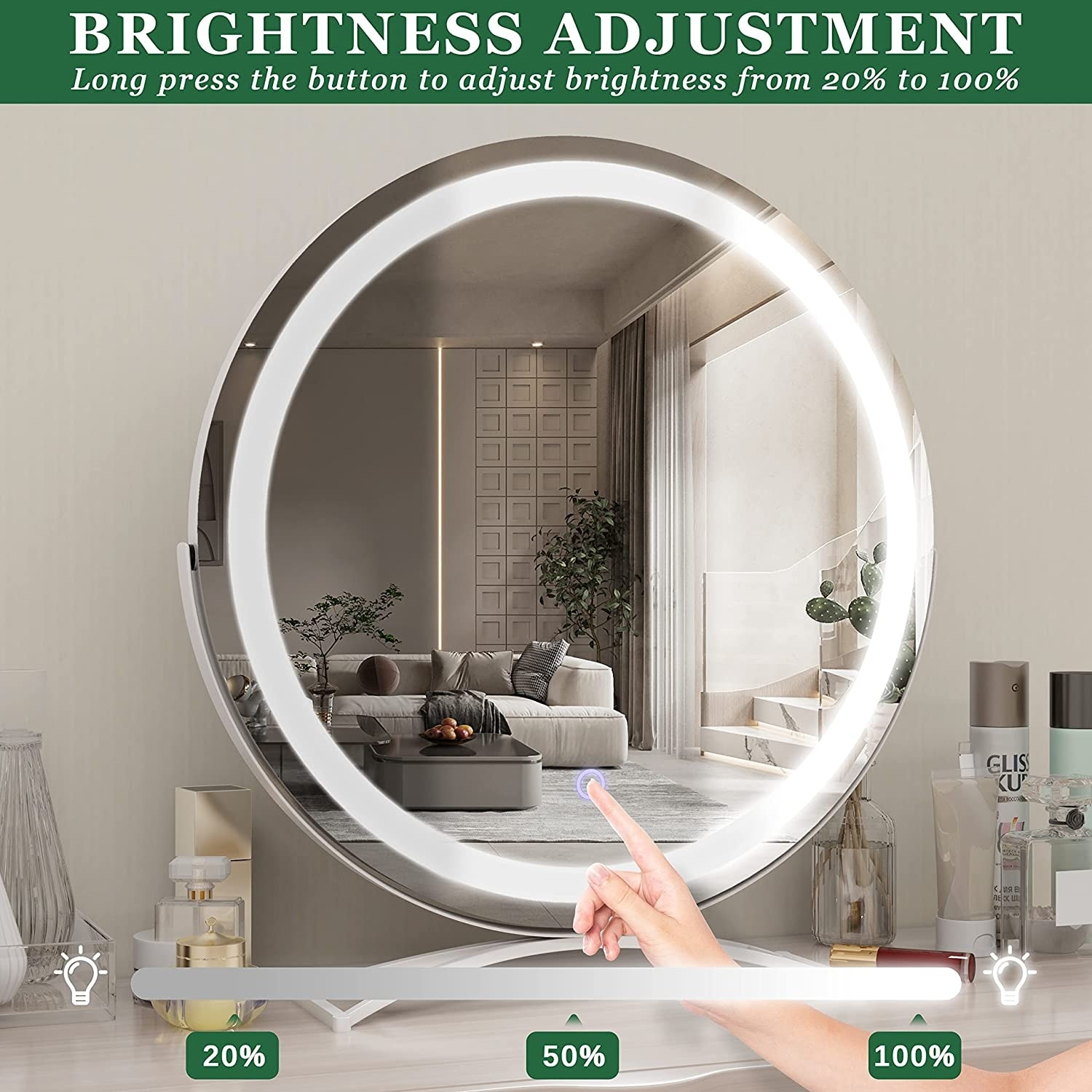 Lite up makeup shop mirror