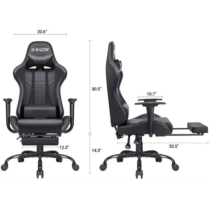 Gaming Chair with Footrest - Ergonomic Desk Chair