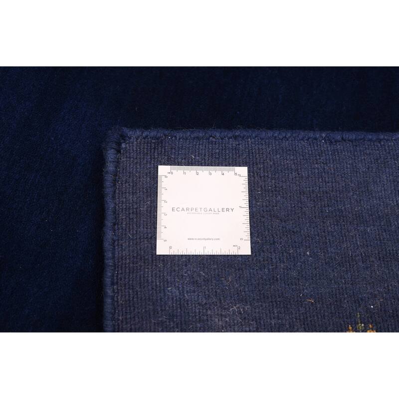 ECARPETGALLERY Hand Loomed Kashkuli Gabbeh Navy Wool Rug - 5'3 x 7'7