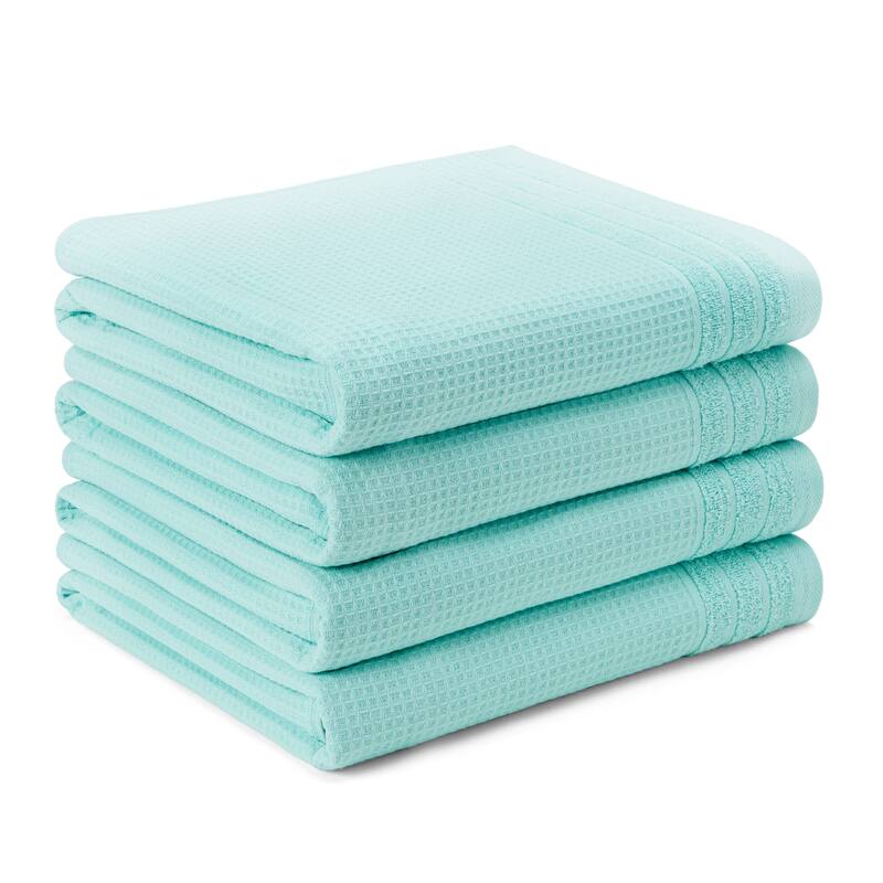 TOWN & COUNTRY BASICS 4-Piece Waffle Woven Terry Stripe Bath Towel Set, - 30"x56"