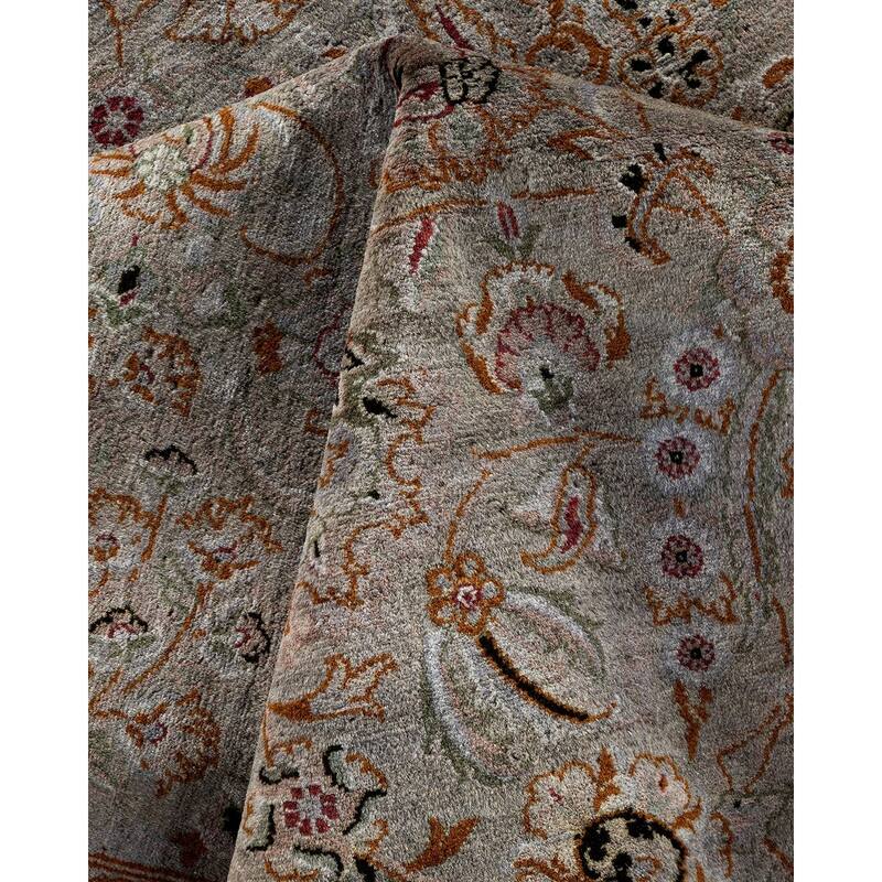 Overton Hand Knotted Wool Vintage Inspired Modern Contemporary Overdyed Gray Area Rug - 8' 2" x 9' 9"