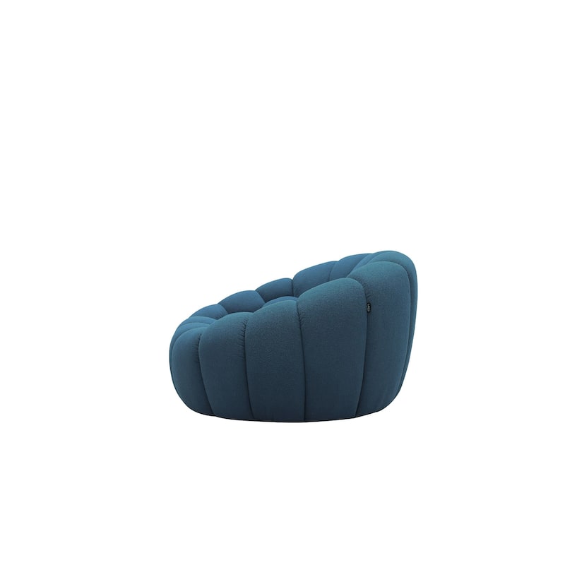 Divani Casa Yolonda Modern Curved Dark Teal Fabric Chair
