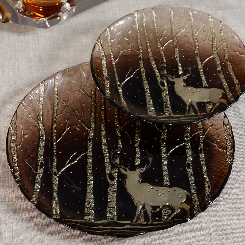 Wilderness Glass Dessert Plates, Set of 6