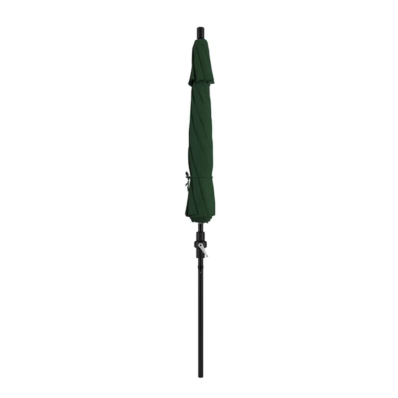California Umbrella 9' Rd.Crank Lift, Collar Tilt, Aluminum Pole, Fiberglass Rib Patio Umbrella, Black Finish, Sunbrella Fabric