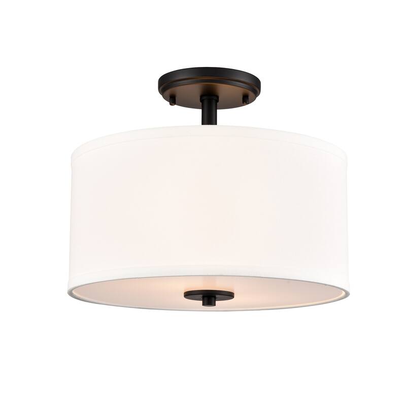 Millennium Lighting 41102 Guyten 2 Light 13" Wide Semi-flush Drum - Matte Black