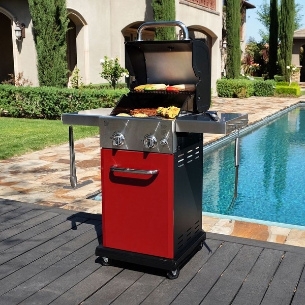 2 burner gas bbq with side burner store